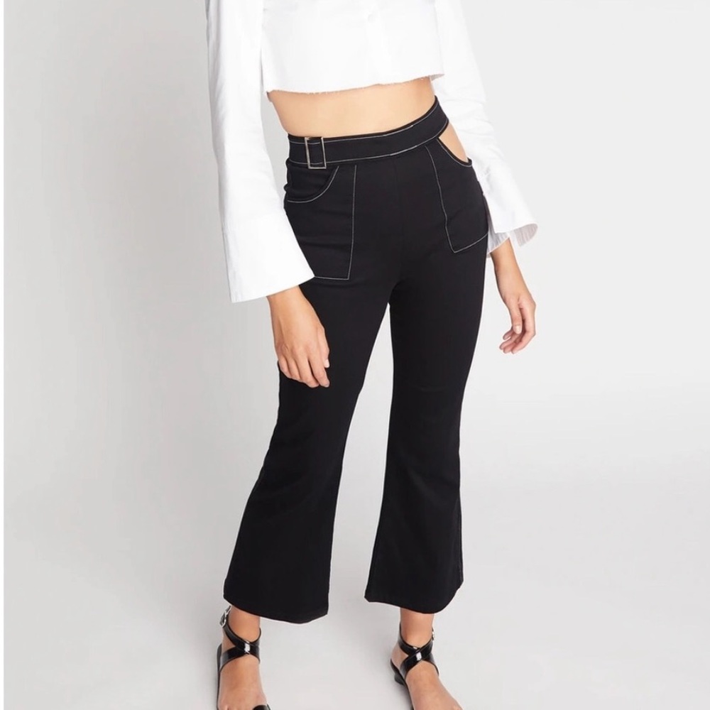 Get Choosy Black Pants with open hip